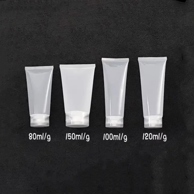 50ml80ml100ml150ml化粧品ソフトチューブ透明光沢のあるクレンジングクリームハンドクリーム容器シャンプーバスクリーム詰め替え可能な容器