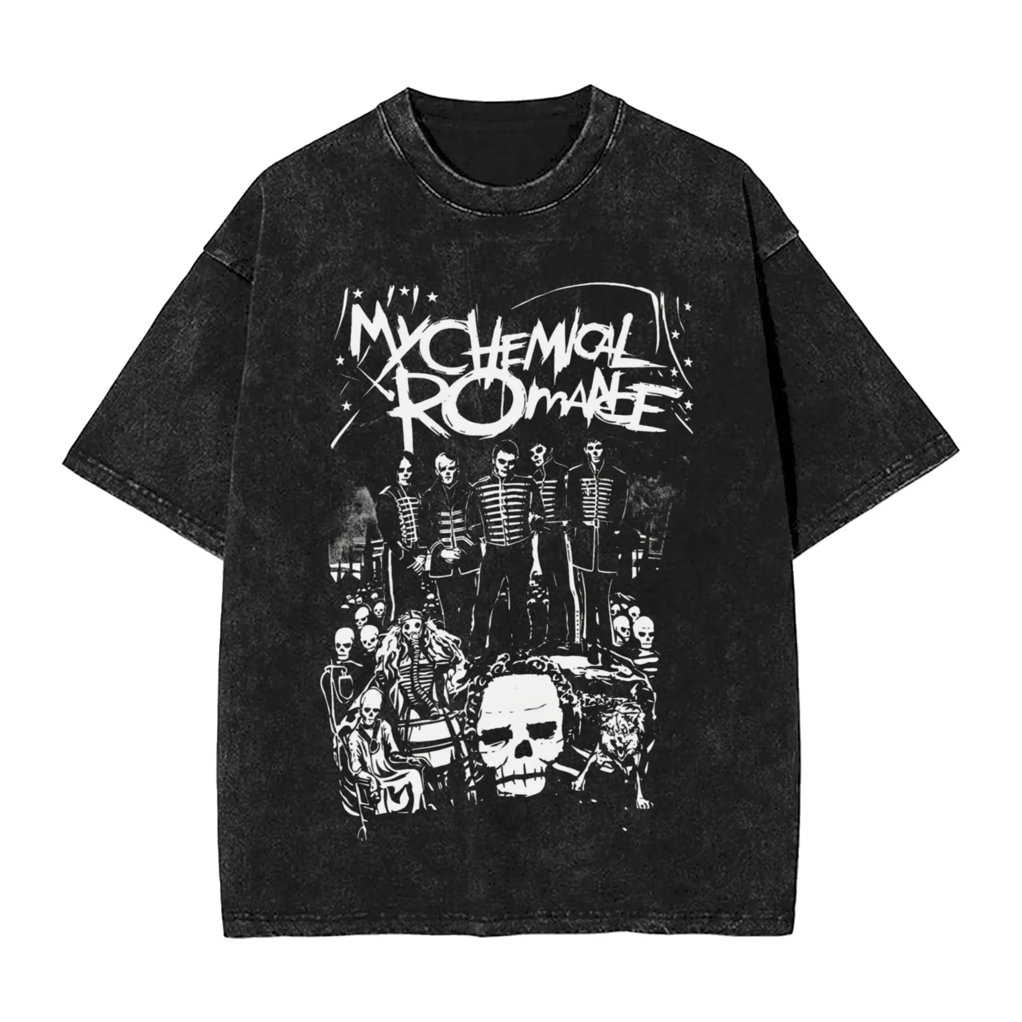 The Black Parade 2026 Music My Chemical Romance mcr Washed T Shirts Streetwear Hip Hop Vintage T-Shirts  Tee Shirt for Men Women