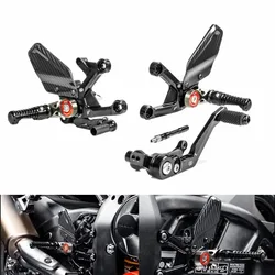 For Honda CBR1000RR CBR 1000 RR-R SC82 2020  CNC aluminum Real Carbon Fiber Adjustable Rearsets Footrest FootPeg
