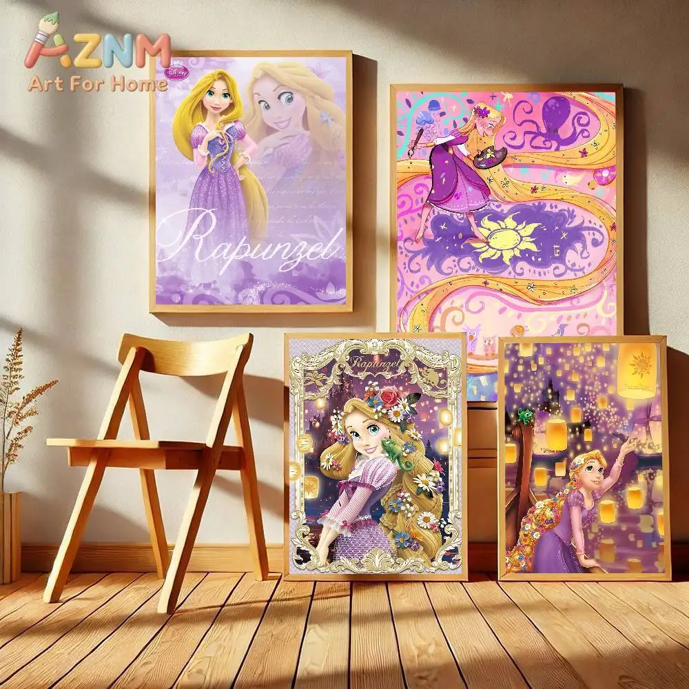 AZNM Disney Tangled Rapunzel Princess Lantern Art Frameless 