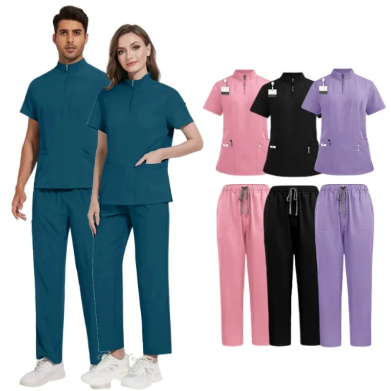 

Women's Standing Collar Work Clothes Pet Hospital Beauty Salon Doctors Nurses Caregivers Nursing Staff Work Clothes Set