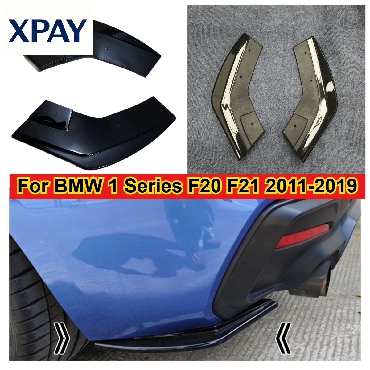 

Car New For BMW 1 Series F20 F21 2011-2019 Rear Bumper Splitter Side Skirt Extension Diffuser Lip Spoiler Kit Car Exterior Acces