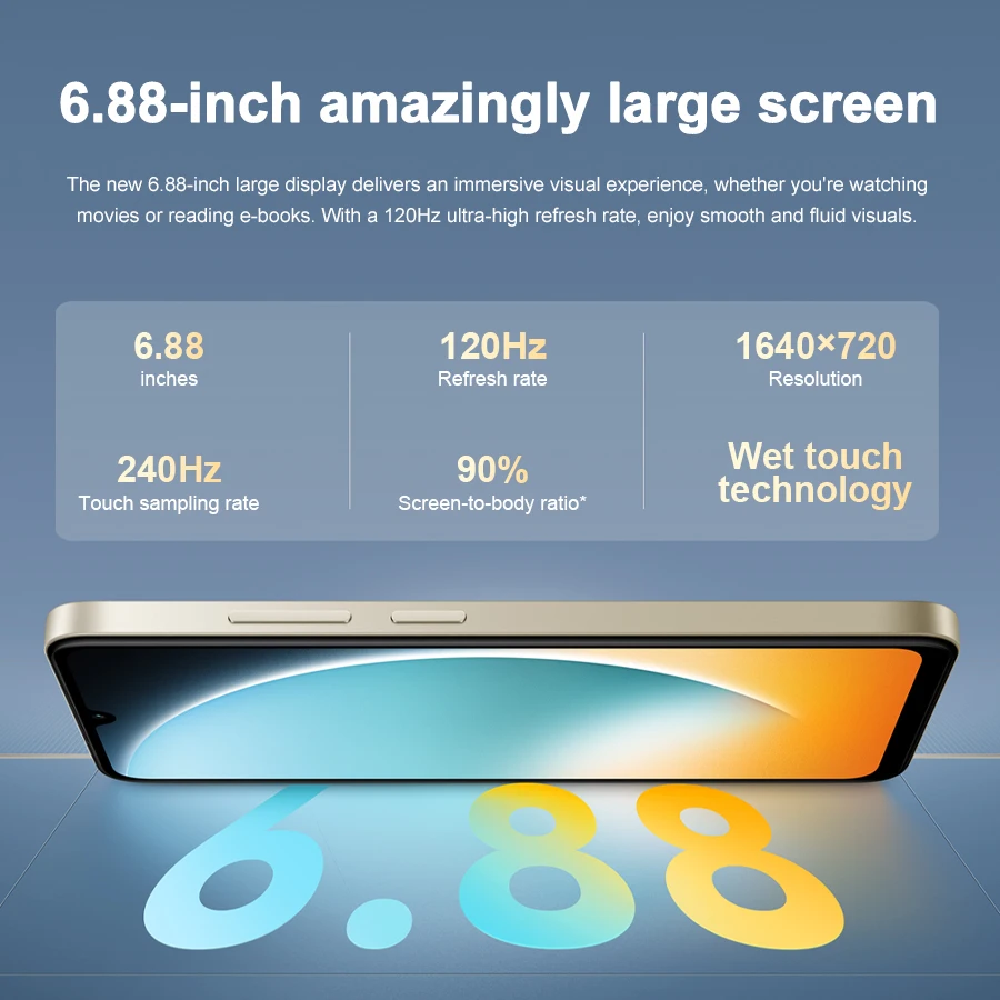 الإصدار العالمي للهاتف الذكي POCO C71 بطارية 128 جيجابايت 5200 مللي أمبير في الساعة شاشة AMOLED 6.88 بوصة / 120 هرتز كاميرا رئيسية 32 ميجابكسل شحن سريع 15 وات