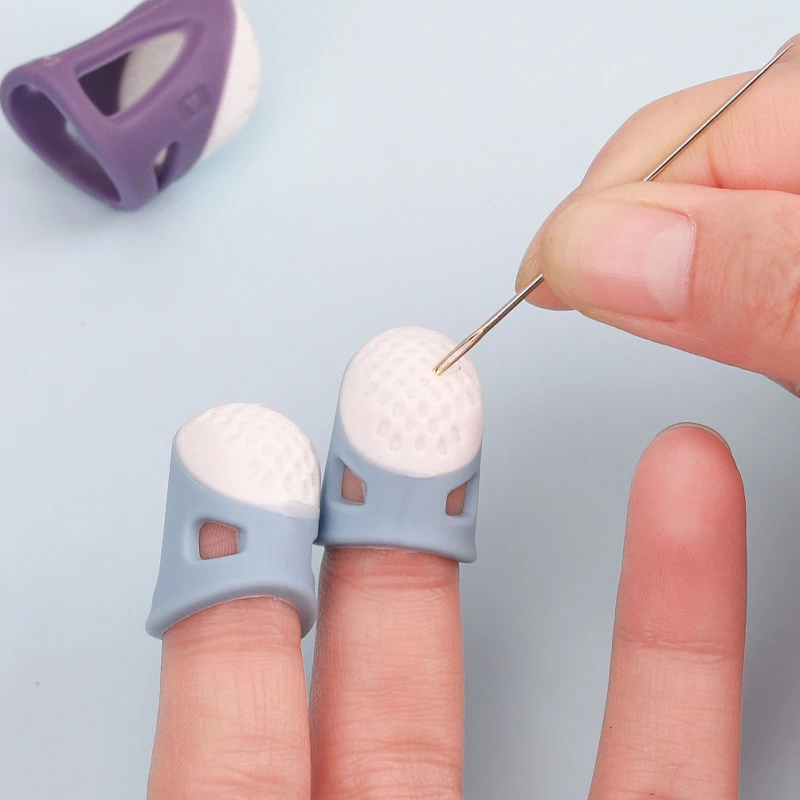 Sewing Silicone Thimble Anti-stick Finger Cover Thimble Hand Cross-stitch Sewing Accessories Anti-slip Finger Protection Thimble