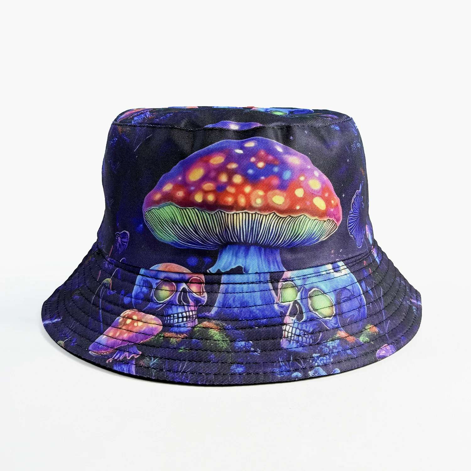 Cartoon Youthful Cool skull ghost Double-sided wear fisherman hat Outdoor Leisure Sunscreen Sun Hat Men Women bucket hats