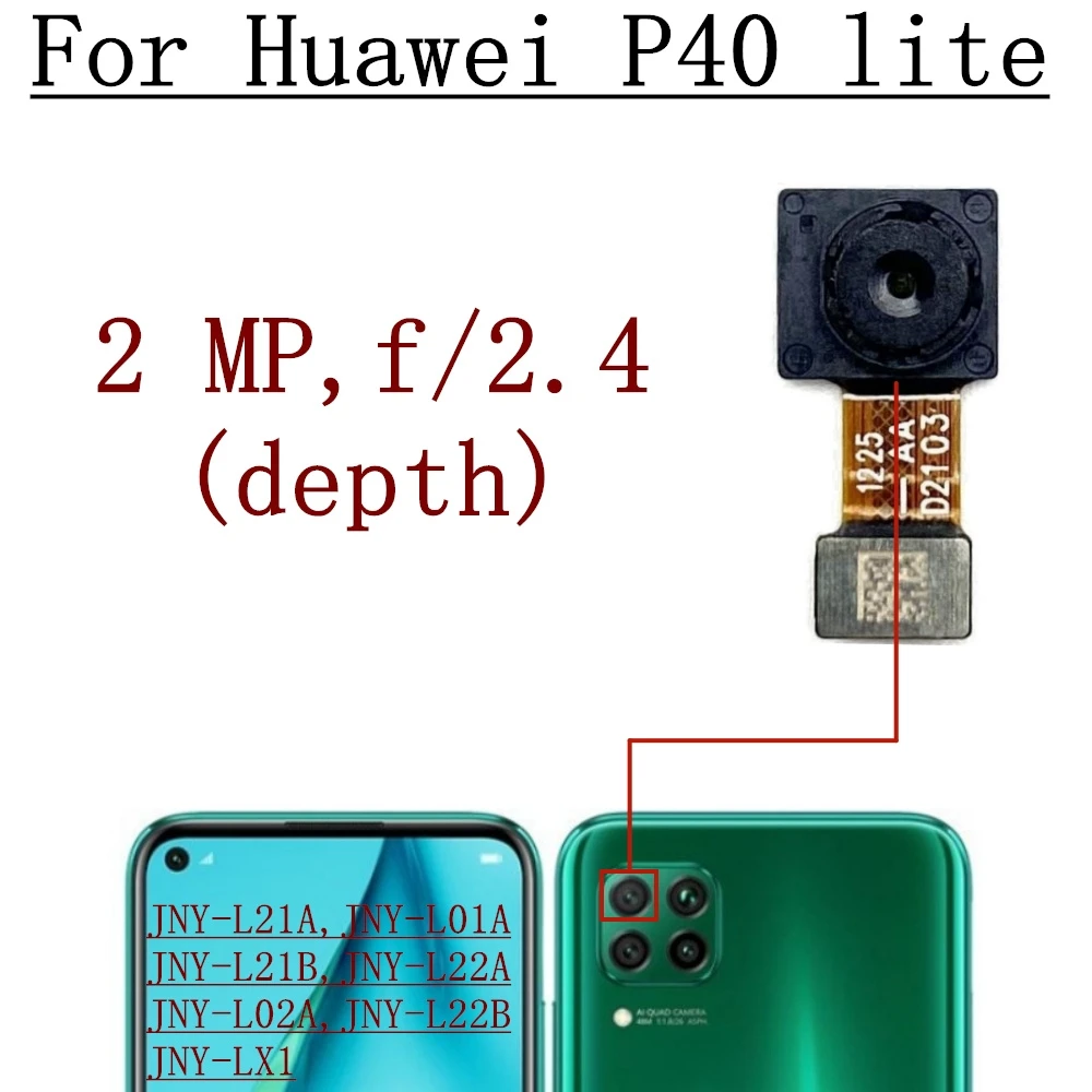 Caméra arrière pour Huawei P40 Lite P40lite JNY-L21A-L01A-L21B-L22A-L02A-L22B avant Selfie Macro face arrière principale caméra Flex pièces