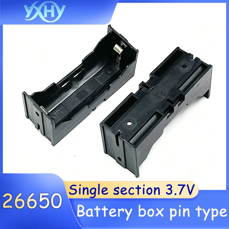 26650 Battery Holder Pin-Type Single Cell PCB Mount Power Box 26650 Battery Socket Single Cell 3.7V