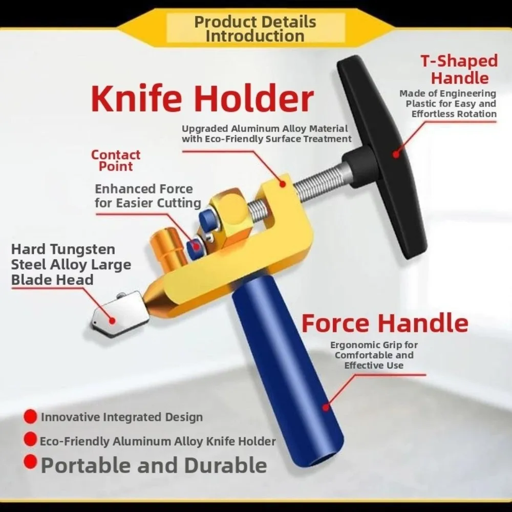 Portable 2 in 1 Tile Glass Cutter Handheld Multifunctional Handheld Glass Breaker Ceramic Tile Cutter