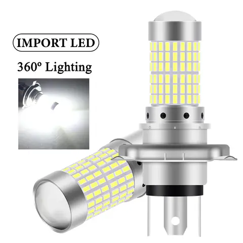 1PCS 144SMD H4 P15D BA20D Motorcycle Headlight Bulbs White 12v LED Headlamp Fog Light Spotlight Play and Plug