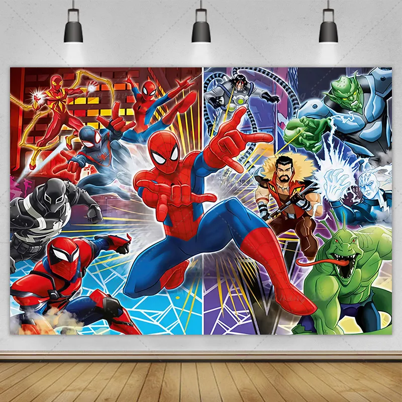 The Avengers Superhero Backdrop Vinyl Cartoon Character Image Photography Background For Baby Shower Photo Booth Studio Props