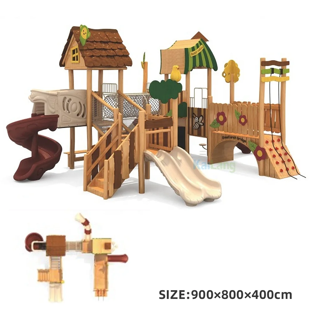 Hot-selling Wooden Houses, Small Animal Parks, Slides, Outdoor Sports Equipment, Children's Sports and Entertainment Playgrounds view 4