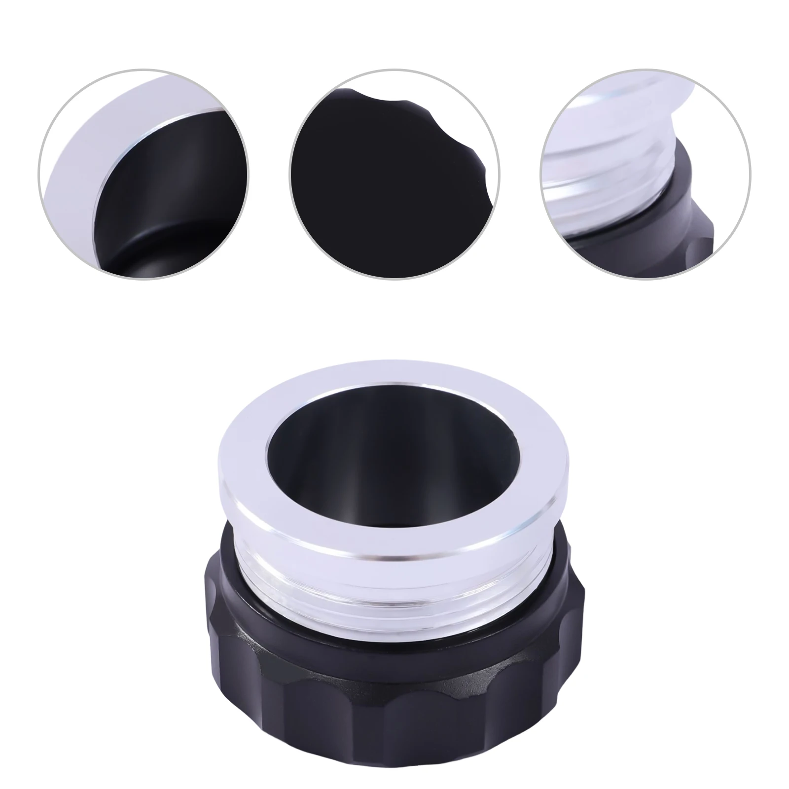 1.96Inch 50mm Aluminum Fuel Tank Cap For OEM Coolant Tanks with A Threaded Fill Neck On the Tank Black＋Silve Direct Replacement