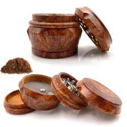 Portable Resin Wood Tobacco Grinder Manual Herb Spice Grinding Machine 4 Layers Hand-roll Tobacco Crusher Smoking Accessories