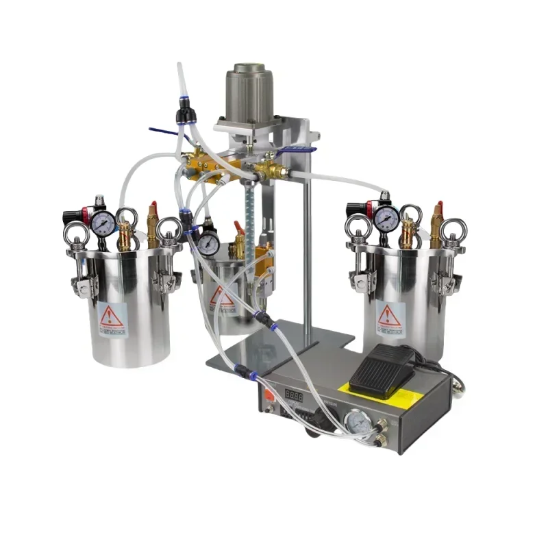 Dynamic dispensing pressure barrel set precision dispensing valve automatic  double liquid dispensing machine