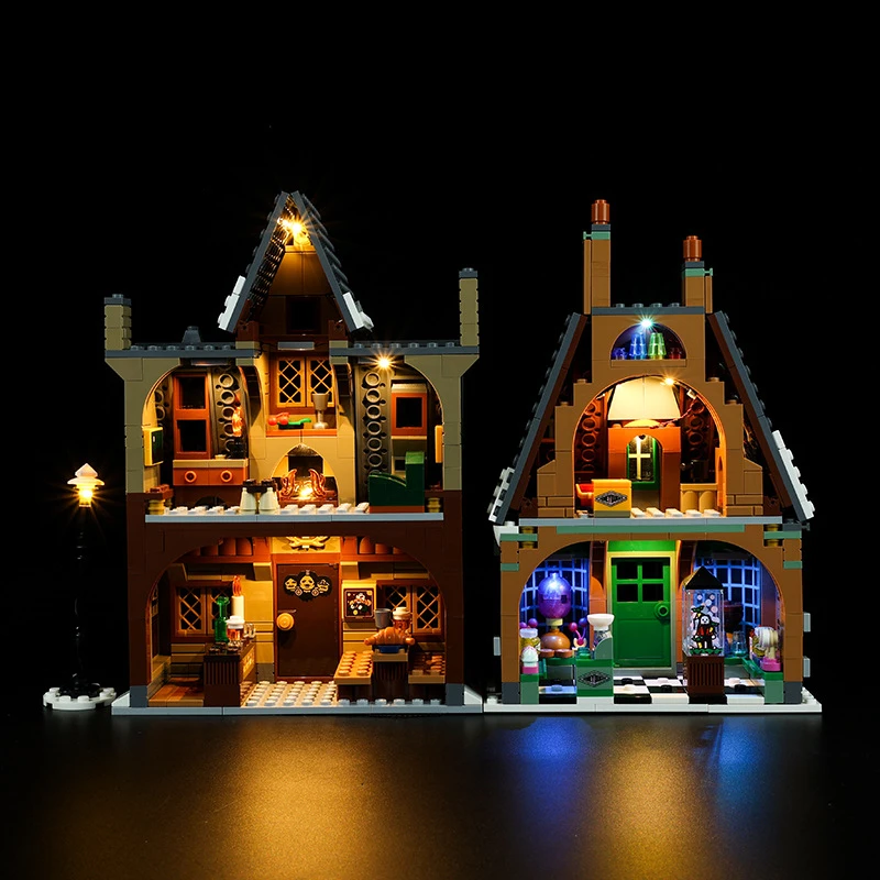 Brak klocków lampa oświetleniowa dla wieoski Hogsmeade Visit 76388 DIY zabawki tylko na prezent zestaw oświetleniowy