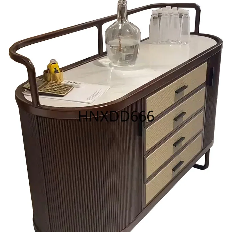 

New Chinese ebony rock slab side cabinet