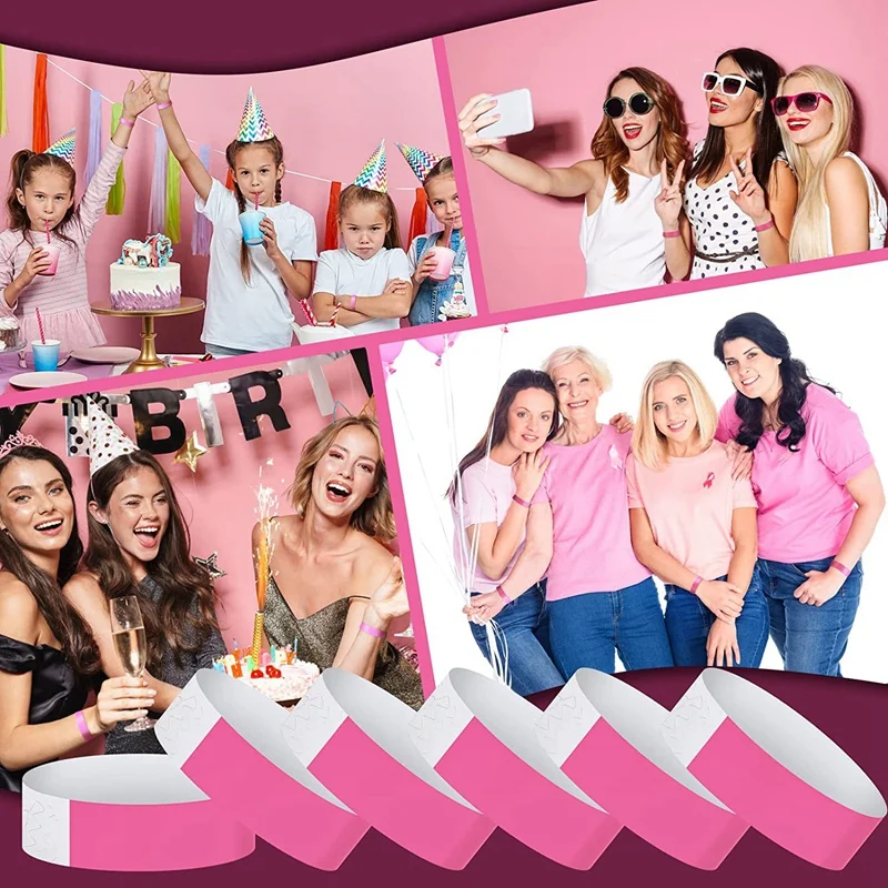 네온 이벤트 손목 밴드, 다채로운 방수 종이, 600 팩