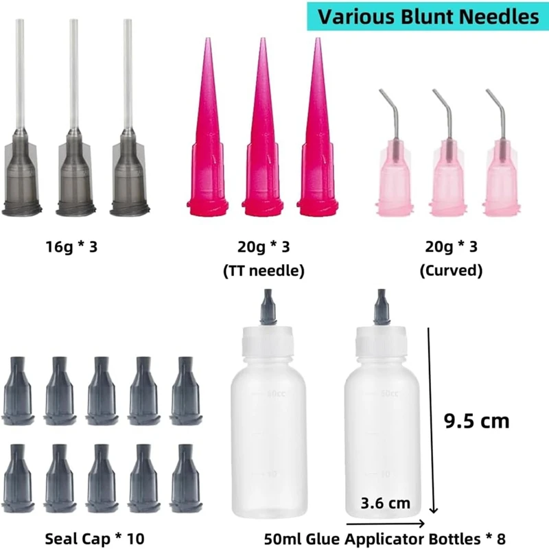 8 шт. бутылка с аппликатором с прецизионным наконечником, бутылка с игольчатым наконечником, бутылки с аппликатором для клея, для рукоделия с квиллингом