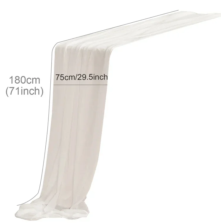 

180cm Chiffon Table Runner Dining Table Decoration Cotton Gauze Table Runner Romantic Boho Tablecloth for Wedding Party Decor