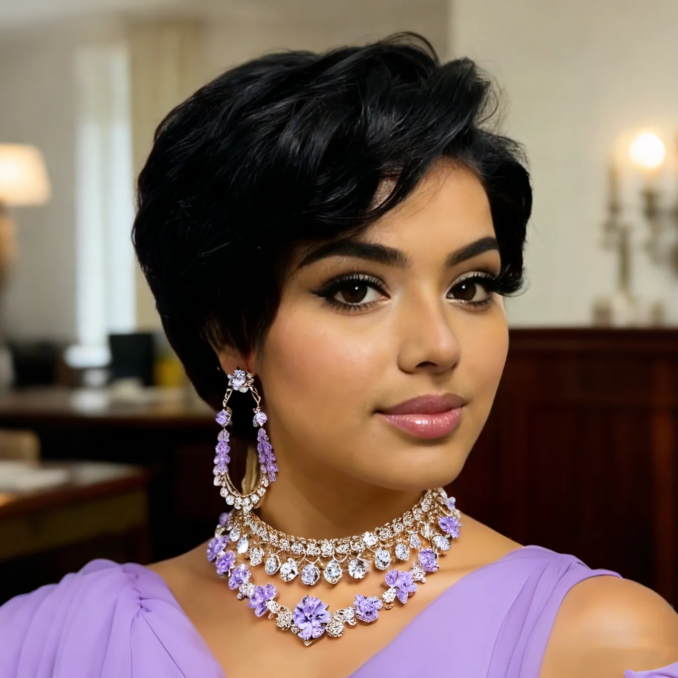 

Парик в стиле пикси, 13x4, с кружевной передней частью, шикарный, элегантный, короткий, прямой, парик-боб для женщин, черный, цвет 1B