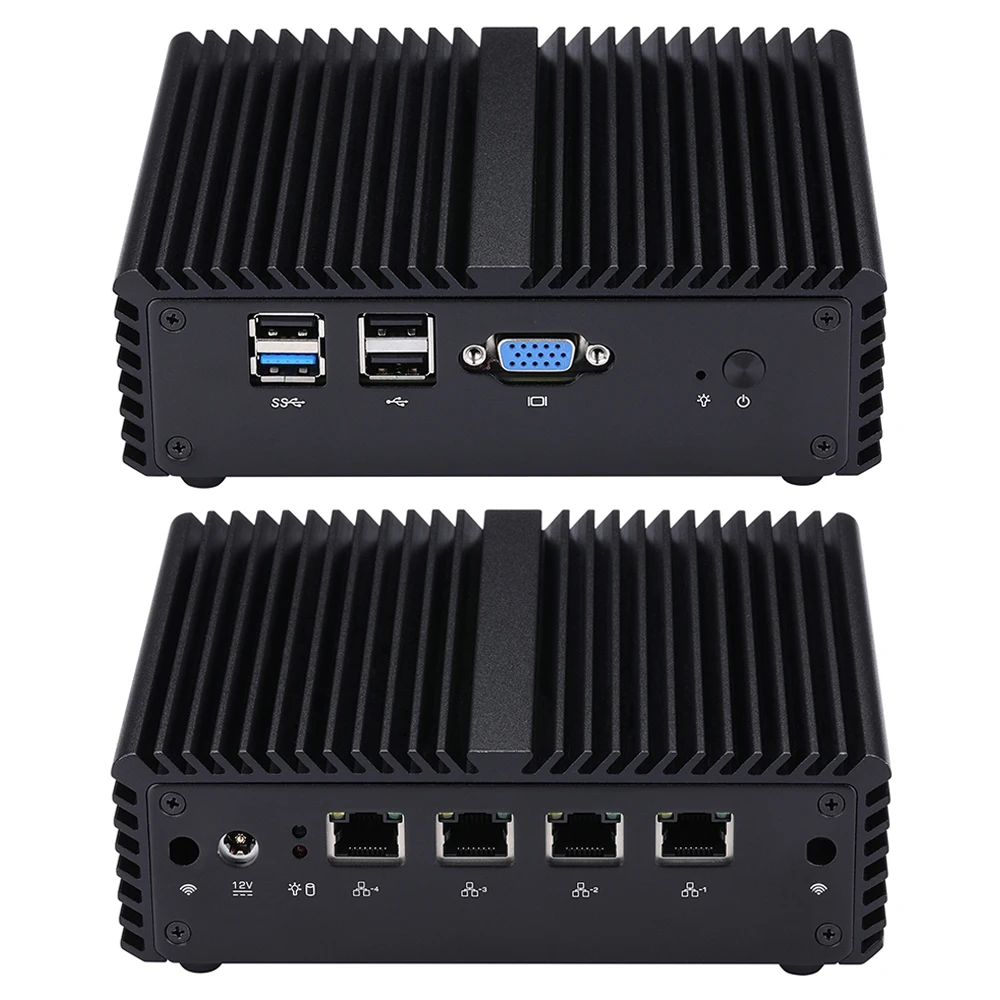 Qotom Mini PC Q190G4N with J1900 Quad Core 4 Gigabit NIC Fanless Computer