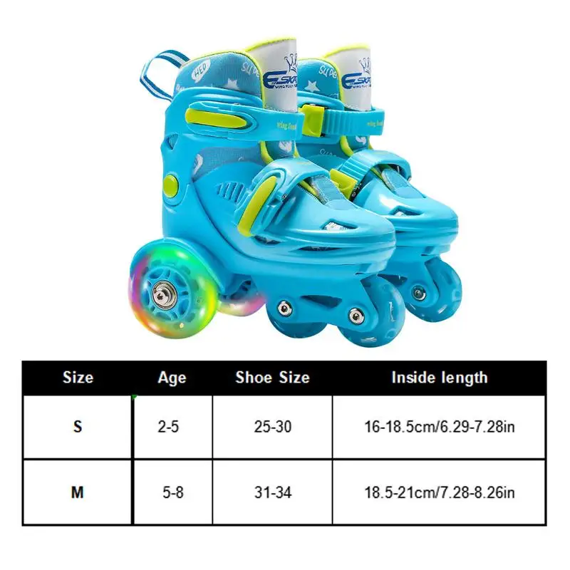 2 Colors Adjustable Roller Skates Elastic PU Inline Rollers Skates Kids Skates Shoes Wheels For Kids Boys Girl 2-8 Years Old