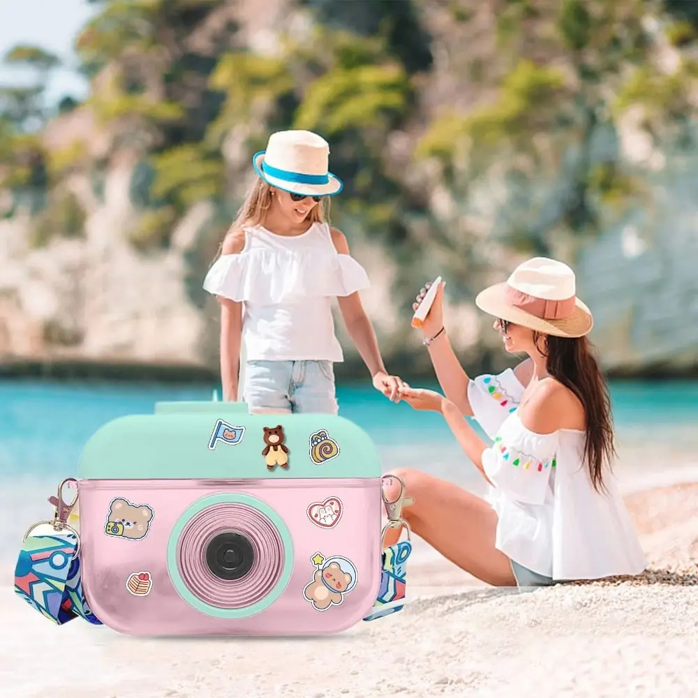Modern Sealed Camera Straw Cups Dustproof Anti Fall Water Bottle Cartoon Plastic Drinking Kettle Summer