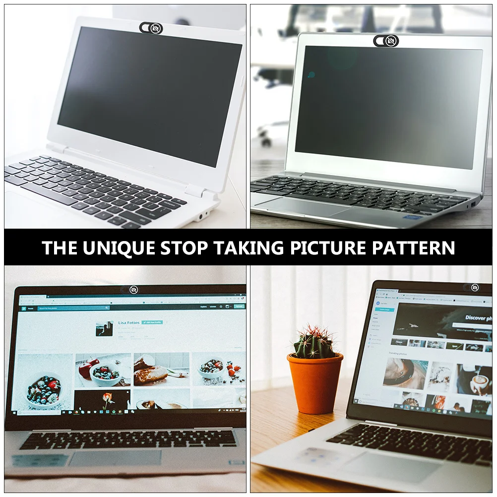 3 PCS Laptop Stand Camera Cover for Tablet Slider Computer Webcam Desktop Black