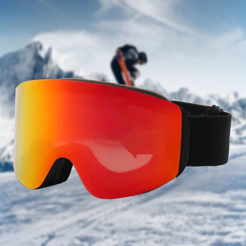 New Come Winter Sports Skiing Equipment Soft to Wear TPU Magnetic Type Frame Can Custom Anti Fog Ski Goggles