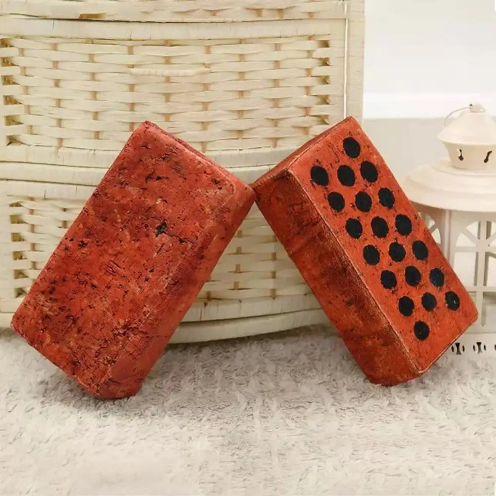 Simulation Red Brick Pillow Brick Solid brick hollow brick wood block Ornaments Block Pillow Office Nap Rest Sponge Cushion