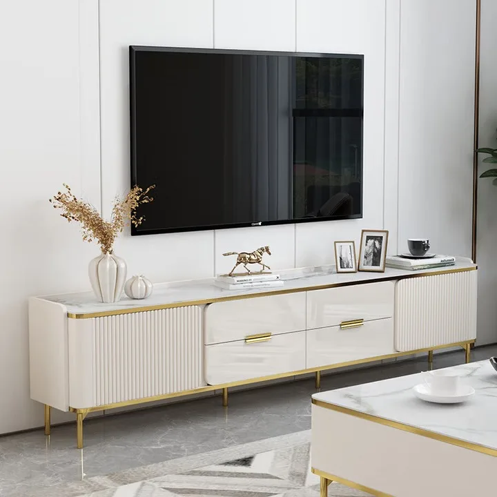 

Посадка для ТВ-шкафа, новинка 2025 года, свет из каменного стекла, роскошный элитный журнальный столик для маленькой квартиры, гостиная, простая комбинация бокового шкафа