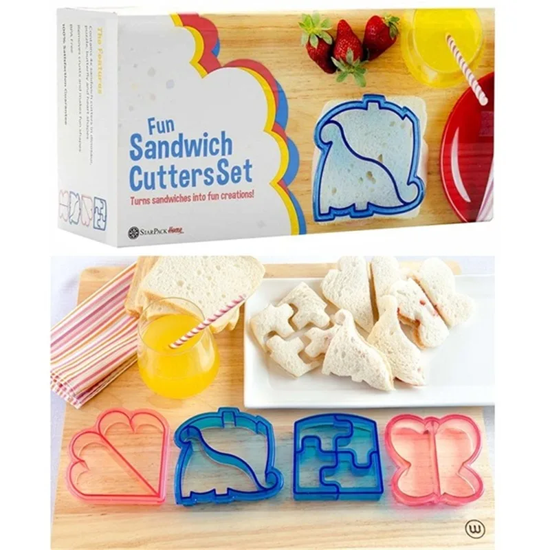 7pcs set Kids Sandwich Cutter Bread Mold Random Color Sandwich Cutter Cute Shape - Perfect for Bento Lunch Boxes Accessories