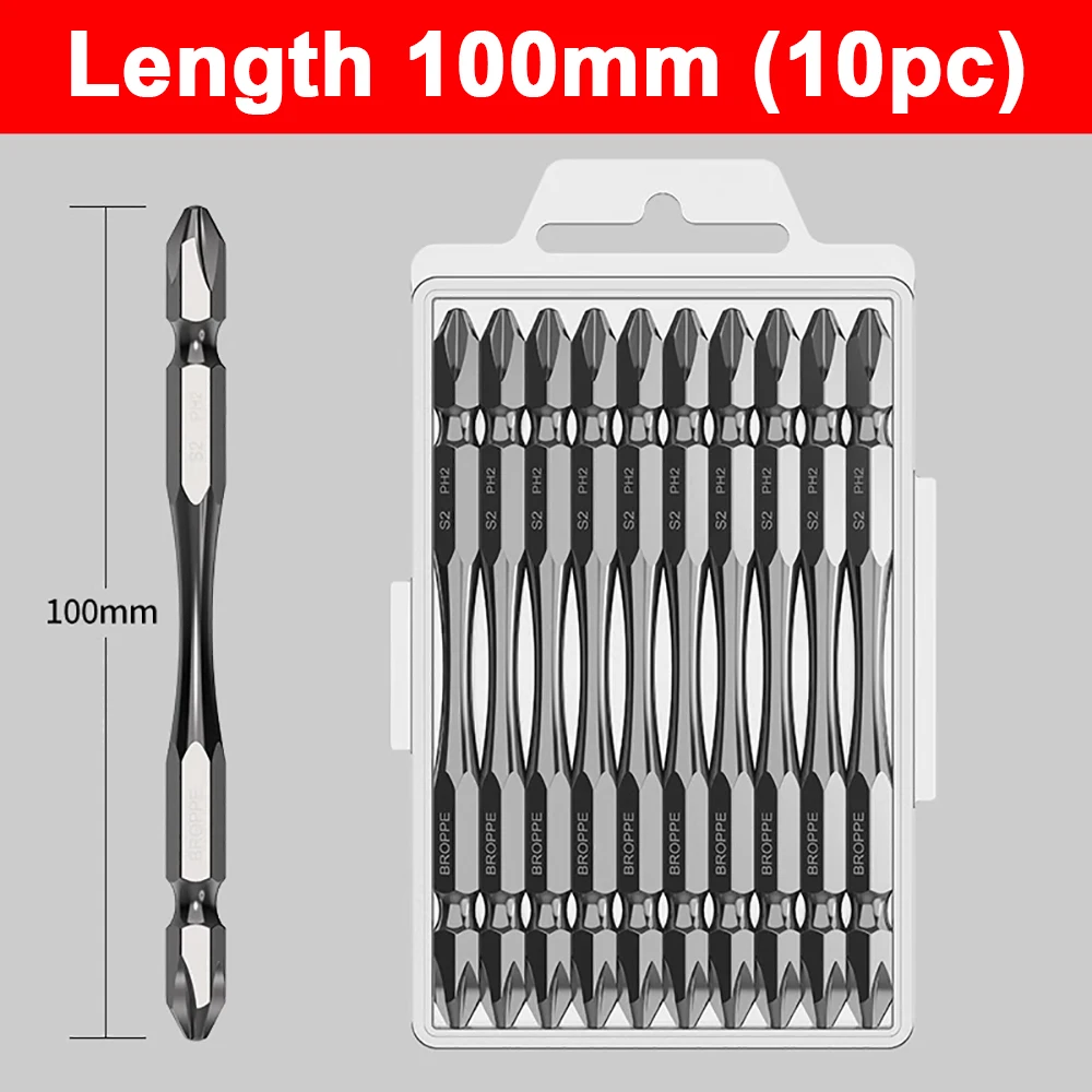 Strong Torque PH2 Impact Driver Bit Set with Magnetic Phillips Screwdriver Tool 65mm 100mm Anti Diamond Strong Torque Bits