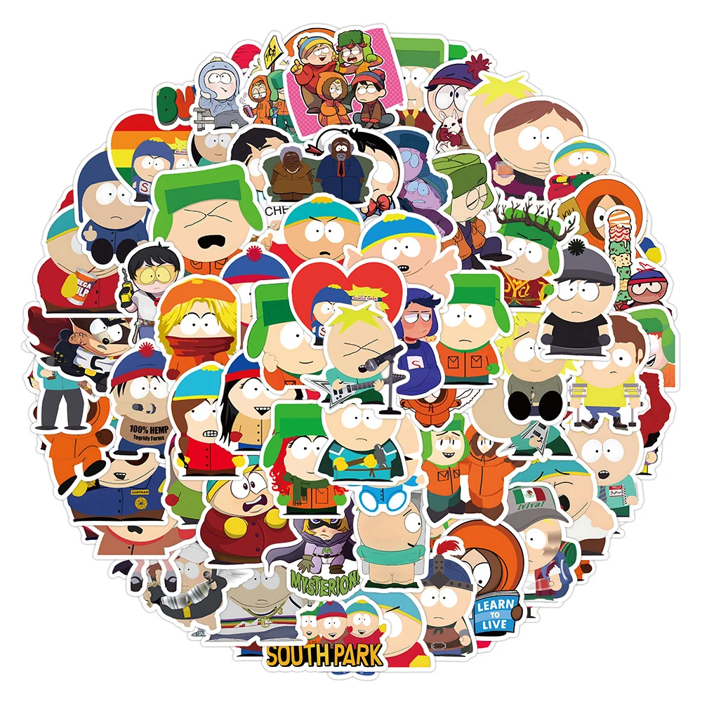 10/30/50/100pcs Funny Anime SouthPark Stickers Cool Cartoon Decals Toys DIY Scrapbook Luggage Phone Fridge Cute Sticker for Kids