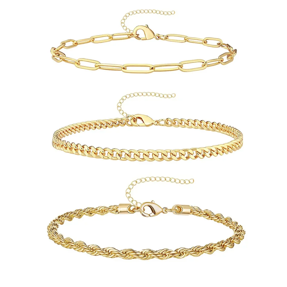 3Pcs Stainless Steel Beach Anklet Set For Women Waterproof Snake Twisted Rope Chain On Foot Jewelry Girls Summer Ankle Bracelet image 4