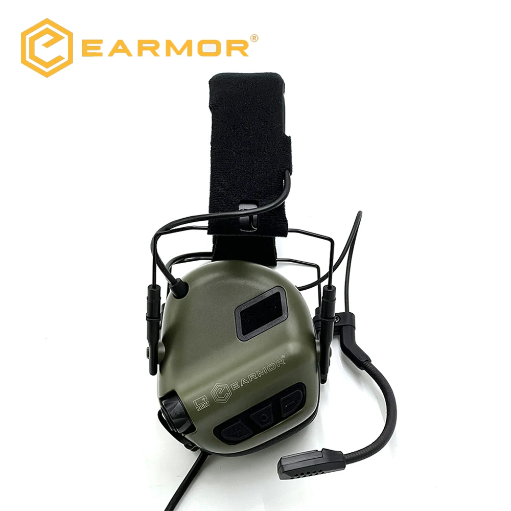 EARMOR M32 SE Tactische Schieten Headset Jacht Ruisonderdrukking Oorbeschermers met Helm ARC Beugels, M51 PTT voor Communicatie