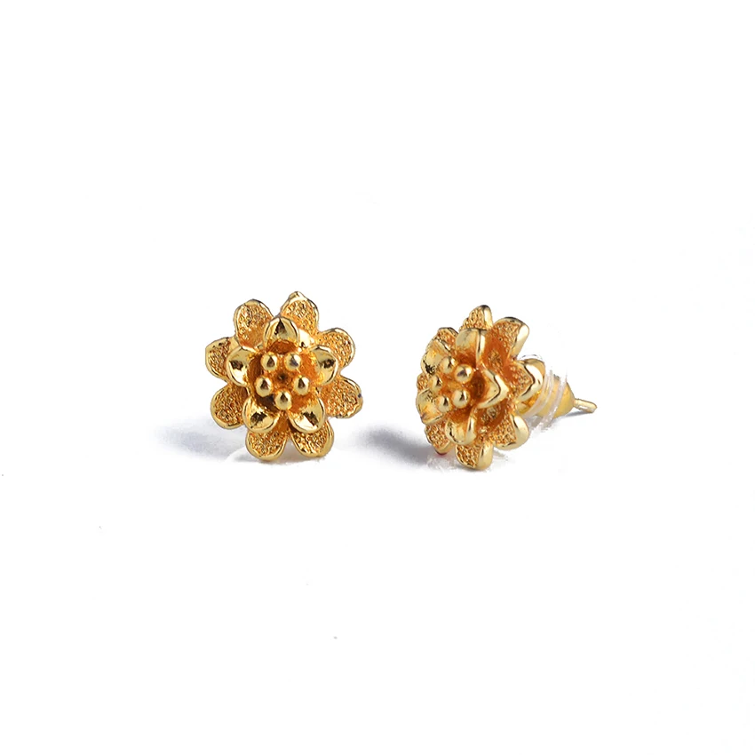 Gold Color Middle East Copper Earrings For Women Dubai Women's Fashion Jewelry Ethiopian Bride Wedding Earrings Gift ﻿