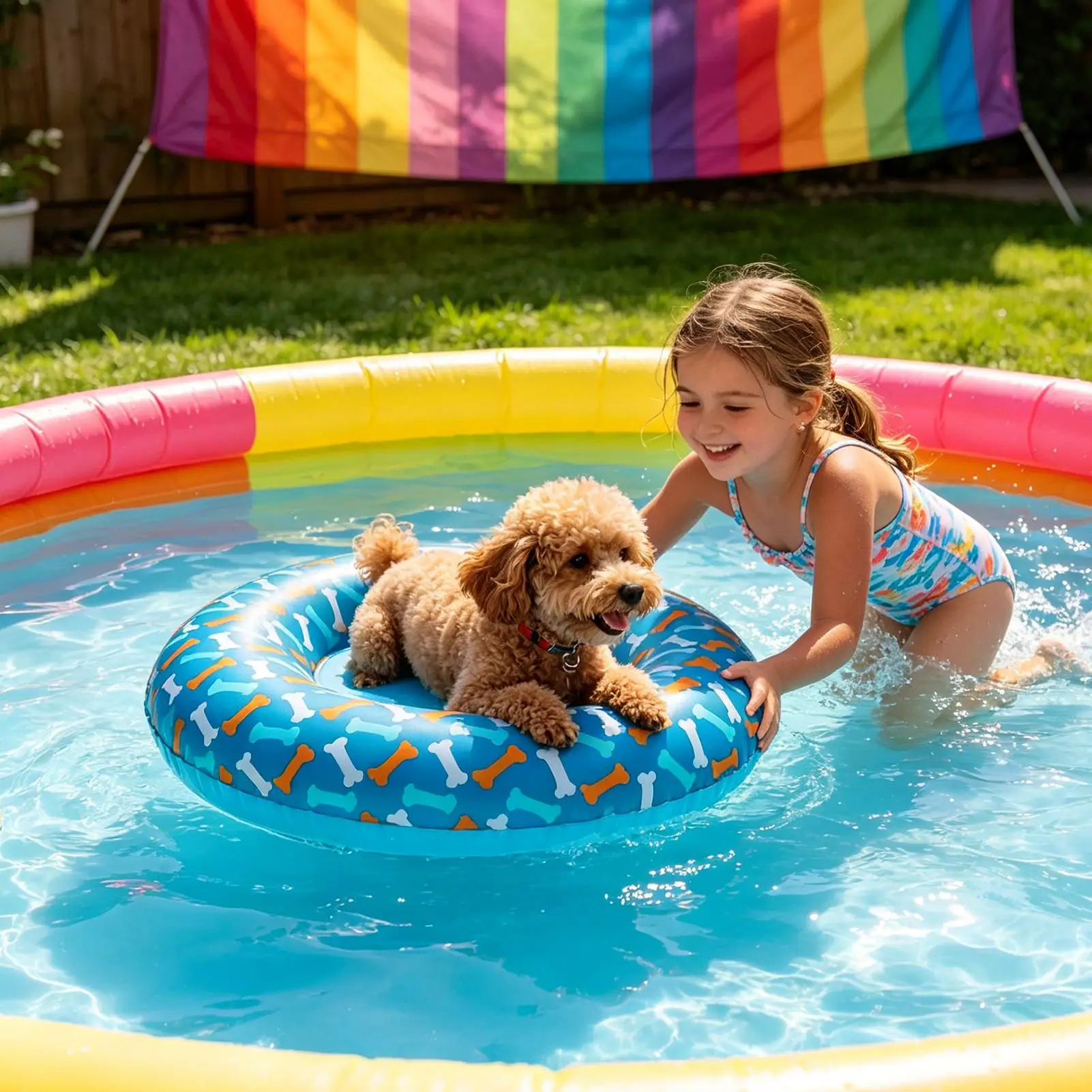 Dog Pool Float PVC Leak-Proof Inflatable Thickened PVC Ring Small Dog Pool Float for Lake Beach Games Water Party Pond