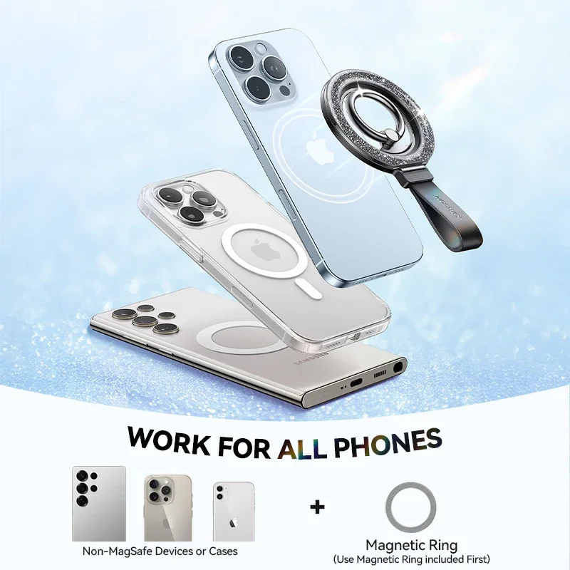 Joyroom anel magnético suporte de telefone aperto de telefone magnético design de cordão de silicone com super ímã para iphone 17/16/15/14 series