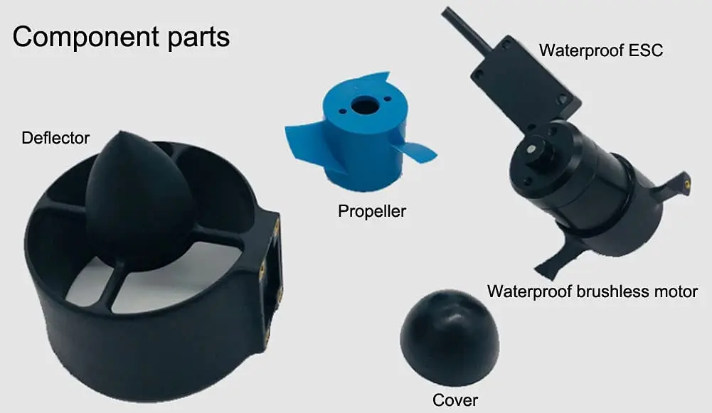 24V 500KV High-Speed Underwater Thruster For RC Boats/Underwater Drones ROV With ESC Depth 100 Meters 12000rpm Speed （CW）