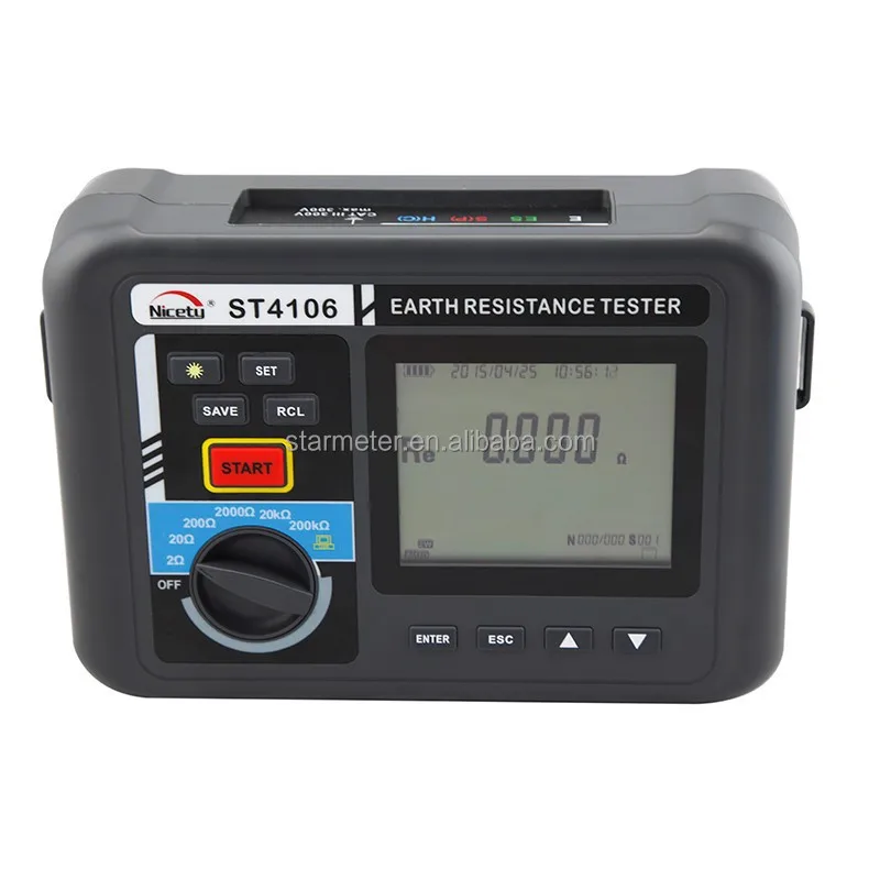 

High test current earth resistance measure with 4, 3 and 2 Wires