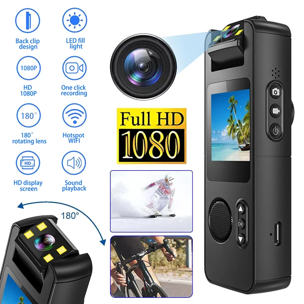 

Ultra HD 1080P 4K Wifi Hotspot Mini Camera Portable Digital Video Recorder Body Cam Night Vision DVR Wearable WiFi Camcorder