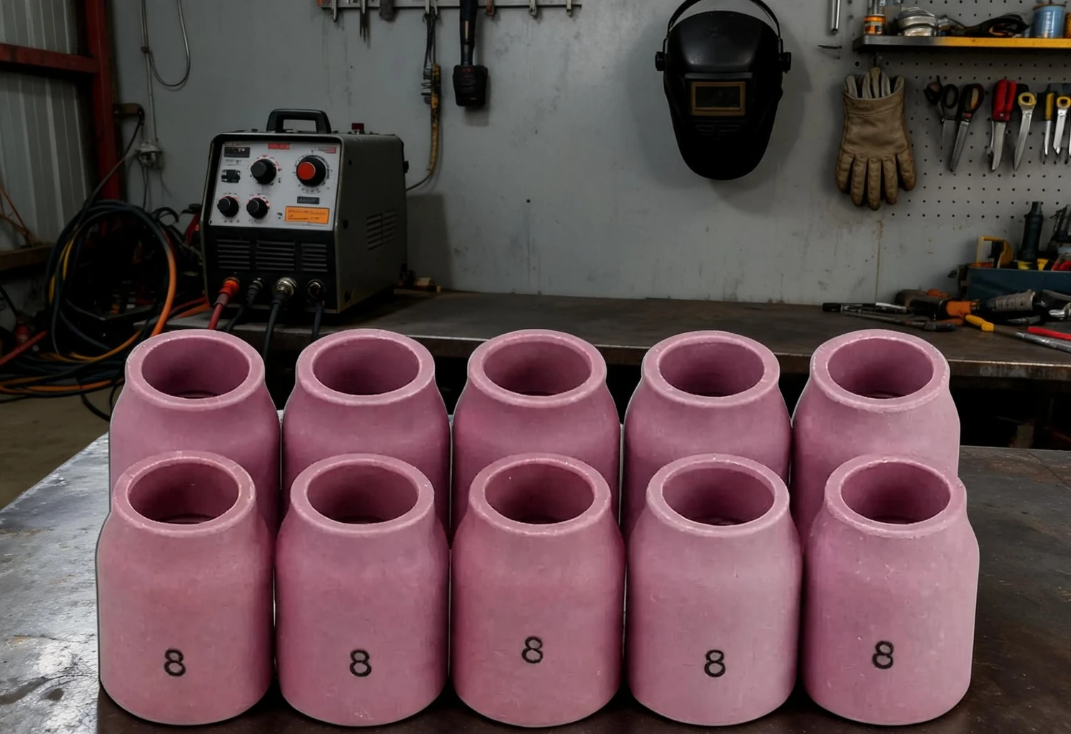 10 Sets TIG Gas Lens Kit, 53N61S #8 Alumina Ceramic Cup 1/2
