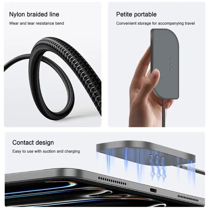 31BA Tablet Charging Cord with USB C Power Connection, Three-Point End, Silicone Covering and Aluminum Metal Housing