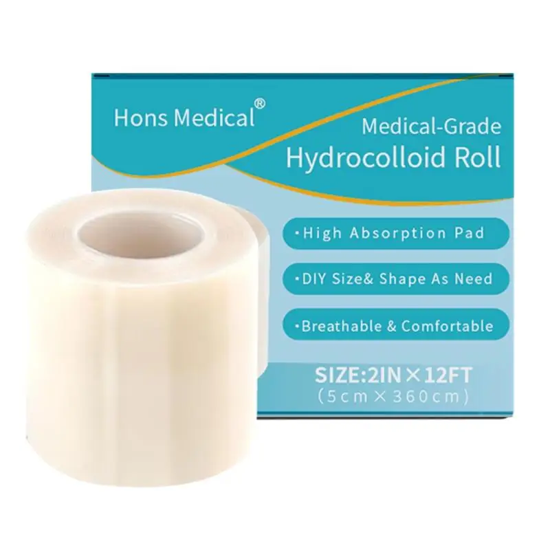 Hydrocolloid Roll For Wound Care Hydrocolloid Patch Bandages With Self-Adhesive, Bed Sore Bandages, Highly Absorbent For Burn