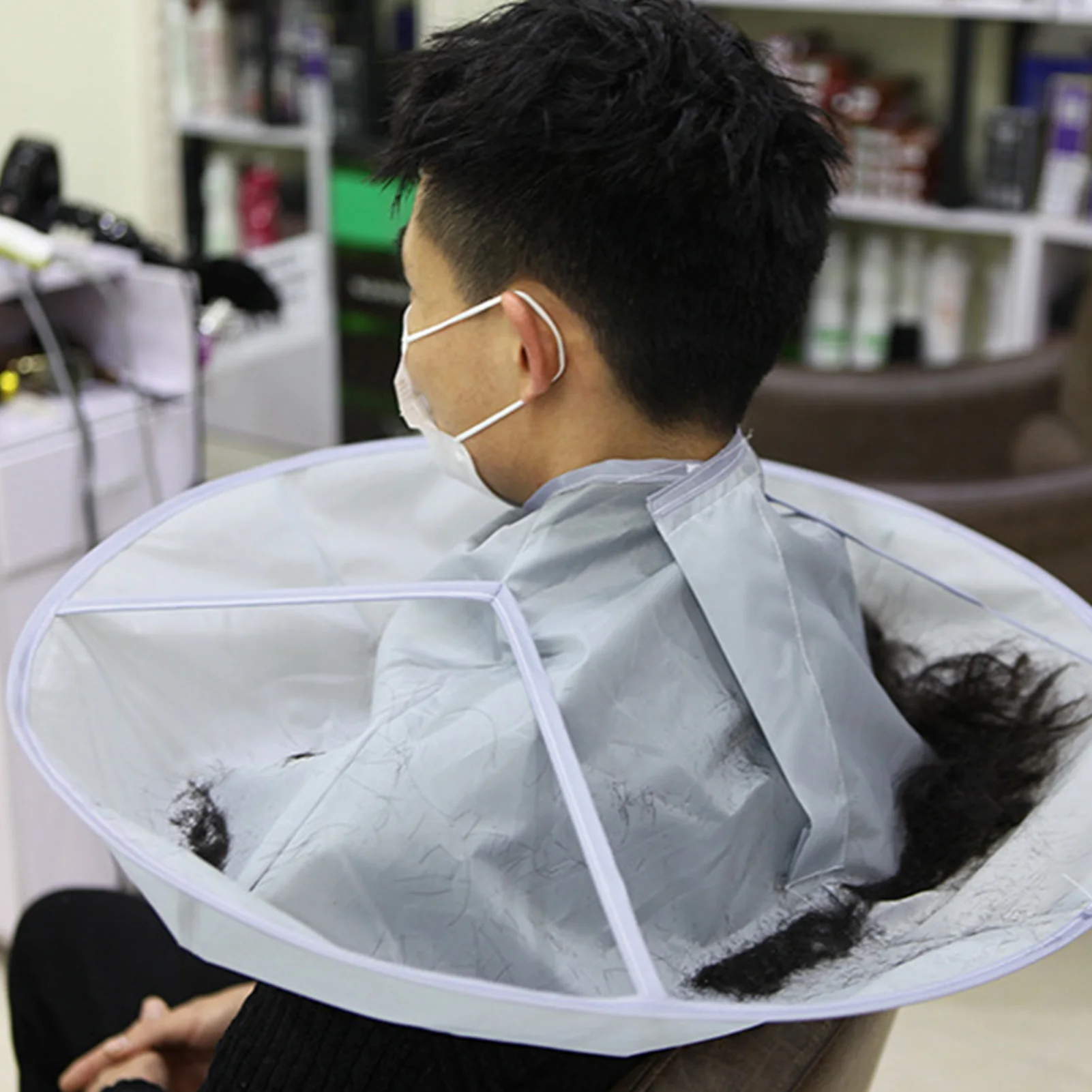 Hair Cutting Cape Lightweight Foldable Umbrella Design Hair Cutting Barber Cloth For Adult Children