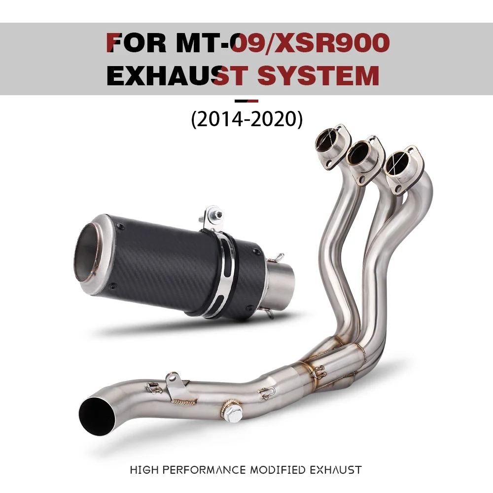2014-2020 YZF MT09 FZ09 XSR900 Slip on Motorcycle Exhaust Tips Muffler Complete Motocross Systems New Condition