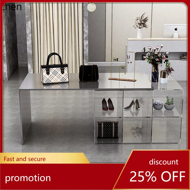 

HXL table display table acrylic water stainless steel combination light luxury simple