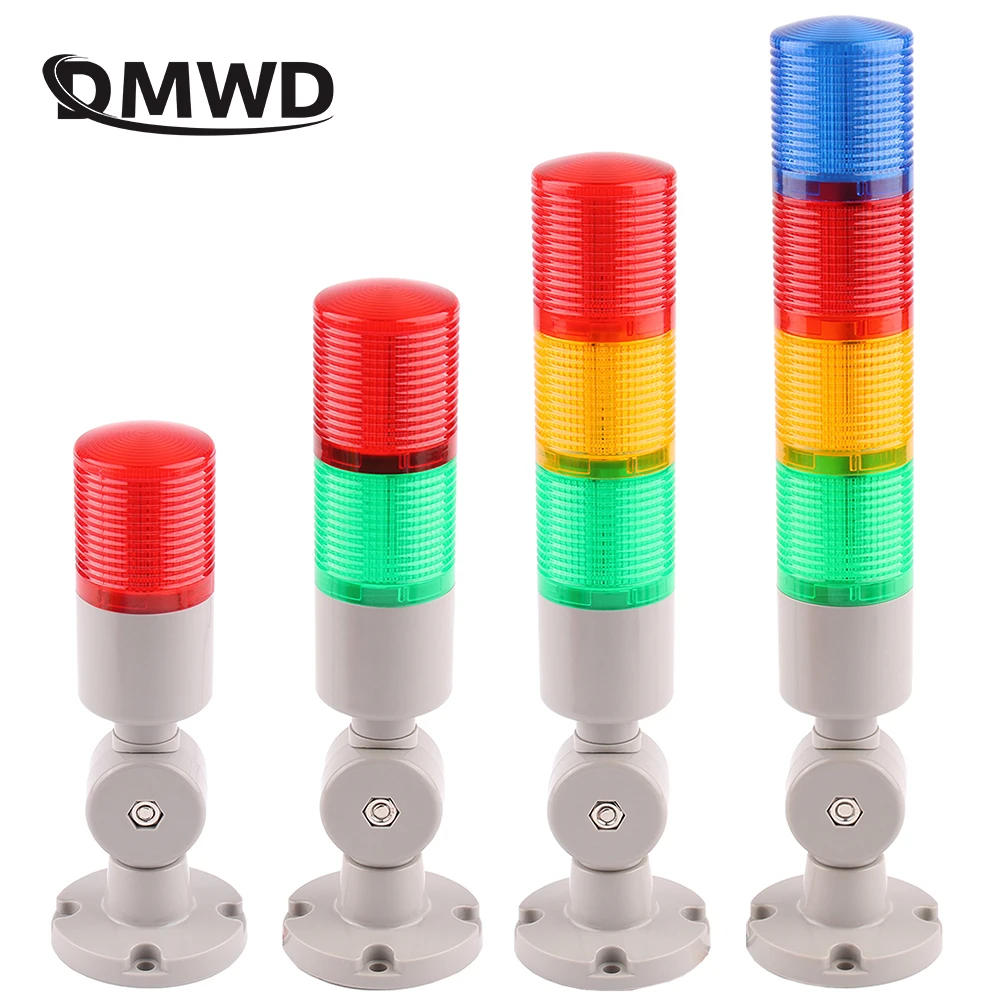 

1-4 Layers Rotatable Round Base 180 Stack Alarm Light Lamp Warning LED Red Yellow Blue Green Amber Plastic 24VDC 110VAC 220V