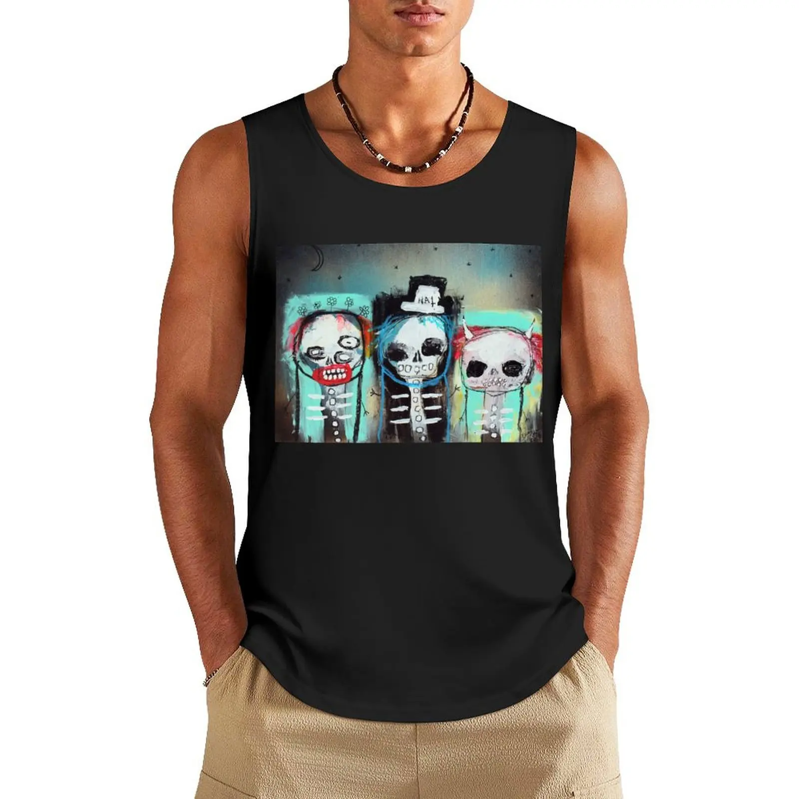 Майка New York Bone Gang Мужская, жилет, одежда для спортзала, футболки, топ для спортзала